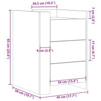 vidaXL Sängbord sonoma-ek 45x50x65 cm konstruerat trä - Bild 11