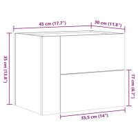 vidaXL Väggmonterade sängbord 2 st vit 45x30x35 cm - Bild 12