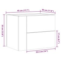 vidaXL Väggmonterade sängbord svart 45x30x35 cm - Bild 11