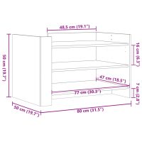 vidaXL Soffbord rökfärgad ek 80x50x50 cm konstruerat trä - Bild 10