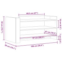 vidaXL Soffbord rökfärgad ek 100x50x50 cm konstruerat trä - Bild 10