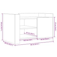 vidaXL Soffbord rökfärgad ek 80x50x50 cm konstruerat trä - Bild 11