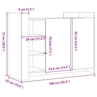 vidaXL Byrå brun ek 100x35x75 cm konstruerat trä - Bild 10