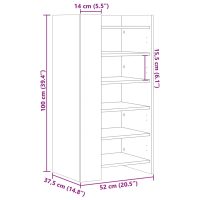 vidaXL Skoskåp betonggrå 52x37,5x100 cm konstruerat trä - Bild 10