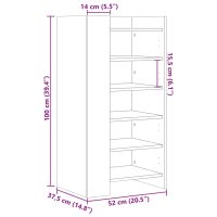 vidaXL Skoskåp rökfärgad ek 52x37,5x100 cm konstruerat trä - Bild 10