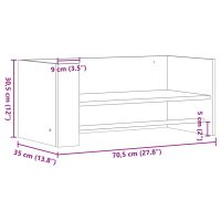 vidaXL Vägghylla vit 70,5x35x30,5 cm konstruerat trä - Bild 9