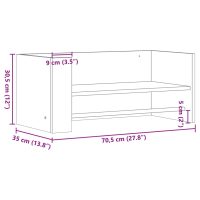 vidaXL Vägghylla rökfärgad ek 70,5x35x30,5 cm konstruerat trä - Bild 9