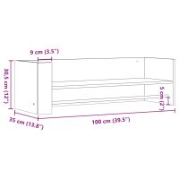 vidaXL Vägghylla vit 100x35x30,5 cm konstruerat trä - Bild 9