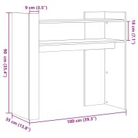 vidaXL Avlastningsbord vit 100x35x90 cm konstruerat trä - Bild 8