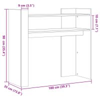 vidaXL Konsolbord svart 100x35x90 cm konstruerat trä - Bild 8