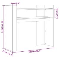 vidaXL Konsolbord betonggrå 100x35x90 cm konstruerat trä - Bild 8