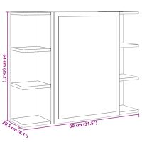 vidaXL Spegelskåp för badrum sonoma-ek 80x20,5x64 cm konstruerat trä - Bild 12