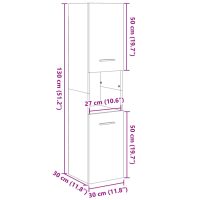 vidaXL Badrumsskåp sonoma-ek 30x30x130 cm spånskiva - Bild 12