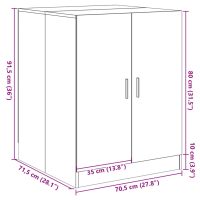 vidaXL Tvättmaskinsskåp sonoma-ek 70,5x71,5x91,5 cm - Bild 10