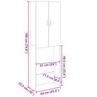 vidaXL Tvättmaskinsskåp sonoma-ek 64x25,5x190 cm - Bild 10