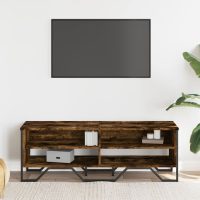 vidaXL Tv-bänk rökfärgad ek 122x34x41 cm konstruerat trä - Bild 3