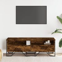 vidaXL Tv-bänk rökfärgad ek 122x34x41 cm konstruerat trä - Bild 3