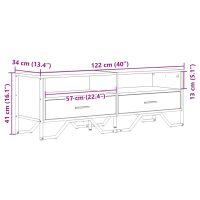 vidaXL Tv-bänk brun ek 122x34x41 cm konstruerat trä - Bild 10