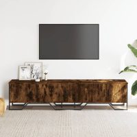 vidaXL Tv-bänk rökfärgad ek 180x34x41 cm konstruerat trä - Bild 3