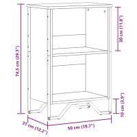 vidaXL Bokhylla rökfärgad ek 50x31x74,5 cm konstruerat trä - Bild 9