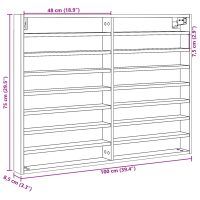 vidaXL Vitrinskåp betonggrå 100x8,5x75 cm konstruerat trä - Bild 10