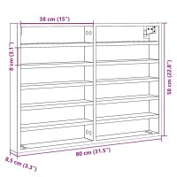 vidaXL Vitrinskåp rökfärgad ek 80x8,5x58 cm konstruerat trä - Bild 10