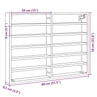 vidaXL Vitrinskåp brun ek 80x8,5x58 cm konstruerat trä - Bild 10