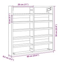 vidaXL Vitrinskåp rökfärgad ek 60x8,5x58 cm konstruerat trä - Bild 10