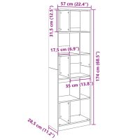 vidaXL Bokhylla svart 57x28,5x174 cm konstruerat trä - Bild 9