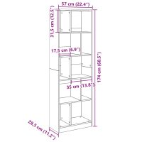 vidaXL Bokhylla sonoma-ek 57x28,5x174 cm konstruerat trä - Bild 9