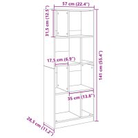 vidaXL Bokhylla vit 57x28,5x141 cm konstruerat trä - Bild 10