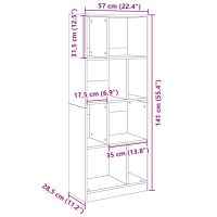 vidaXL Bokhylla svart 57x28,5x141 cm konstruerat trä - Bild 10