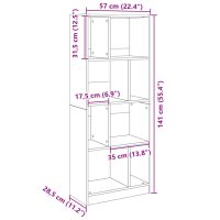 vidaXL Bokhylla sonoma-ek 57x28,5x141 cm konstruerat trä - Bild 10