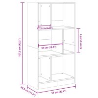 vidaXL Bokhylla vit 57x28,5x107,5 cm konstruerat trä - Bild 9