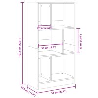 vidaXL Bokhylla sonoma-ek 57x28,5x107,5 cm konstruerat trä - Bild 9