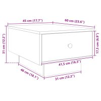 vidaXL Soffbord rökfärgad ek 60x45x31 cm konstruerat trä - Bild 10