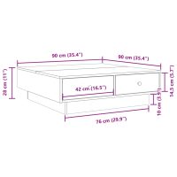 vidaXL Soffbord betonggrå 90x90x28 cm konstruerat trä - Bild 10