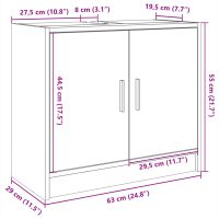 vidaXL Tvättställsskåp vit 63x29x55 cm konstruerat trä - Bild 11