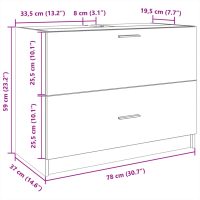 vidaXL Tvättställsskåp betonggrå 78x37x59 cm konstruerat trä - Bild 11