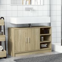 vidaXL Tvättställsskåp sonoma-ek 90x29x55 cm konstruerat trä - Bild 3