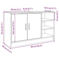 vidaXL Tvättställsskåp sonoma-ek 90x29x55 cm konstruerat trä - Bild 11