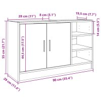 vidaXL Tvättställsskåp rökfärgad ek 90x29x55 cm konstruerat trä - Bild 11