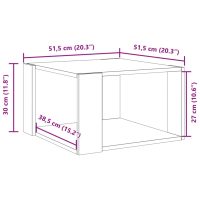 vidaXL Soffbord vit 51,5x51,5x30 cm konstruerat trä - Bild 9