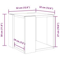 vidaXL Soffbord vit 32x32x30 cm konstruerat trä - Bild 9