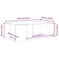 vidaXL Soffbord svart 89,5x48x30 cm konstruerat trä - Bild 9