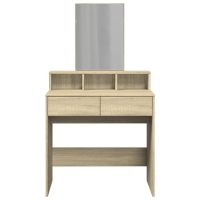 vidaXL Sminkbord med spegel sonoma-ek 80x41x144,5 cm - Bild 4