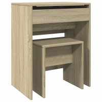 vidaXL Sminkbord med pall sonoma-ek 60x40x113,5 cm - Bild 2