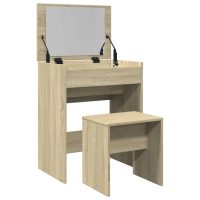 vidaXL Sminkbord med pall sonoma-ek 60x40x113,5 cm - Bild 8