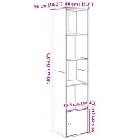 vidaXL Bokhylla vit 40x36x189 cm konstruerat trä - Bild 9