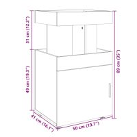 vidaXL Barvagn grå sonoma 50x41x89 cm konstruerat trä - Bild 10